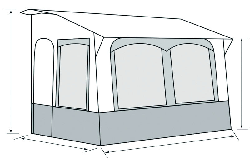 Reimo Tent Technology CASA ROYAL 2 Wohnwagenvorzelt – 390 × 230 cm, Stahlgestänge