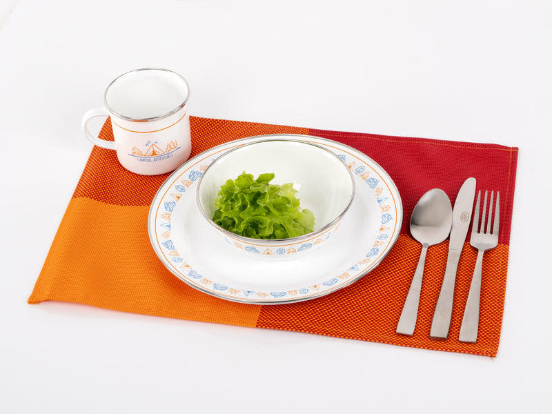 Camp4 PVC-Platzdeckchen – 30 × 45 cm, Orange, 2er-Set