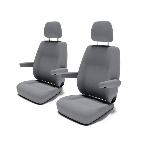 DriveDressy Sitzbezüge für Fiat Ducato ab 2014 / Jumper / Boxer – Fahrer und Beifahrer, Grau