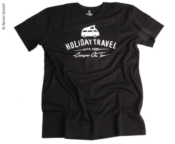 Holiday Travel Herren-T-Shirt Camper on Tour – Dunkelgrau, Größe S