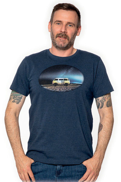 VW Collection by BRISA Herren-T-Shirt VW Bulli – Dunkelblau, Größe XL
