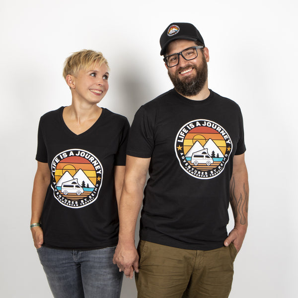 Reimo LIFE IS A JOURNEY Herren-T-Shirt – Schwarz, Größe XL