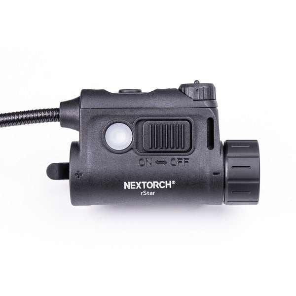 NextorchNEXTORCH rStar – Taktische Helmlampe mit ARC - Rail - Montage, Weiß / Rot / Grün / IR + IFF - Black Raptor