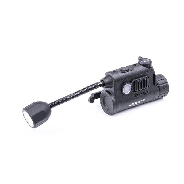 NextorchNEXTORCH rStar – Taktische Helmlampe mit ARC - Rail - Montage, Weiß / Rot / Grün / IR + IFF - Black Raptor
