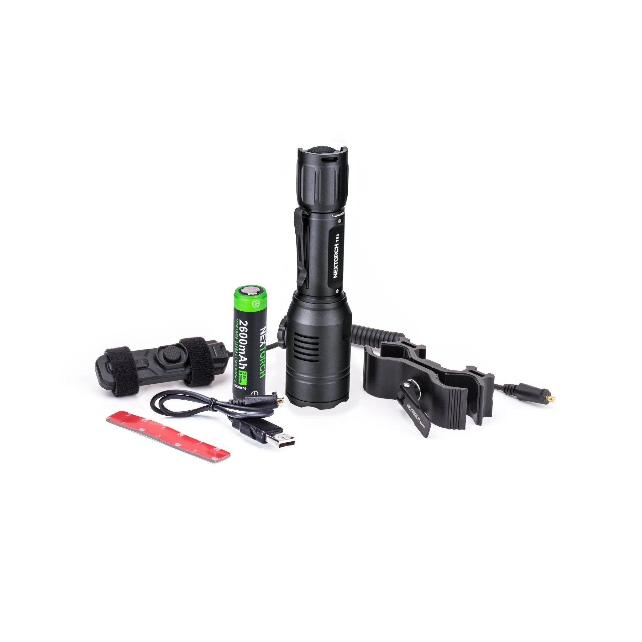 NEXTORCH T53 Set Tri-Color Jagd-Taschenlampe mit Akku, Kabelschalter und Halterung