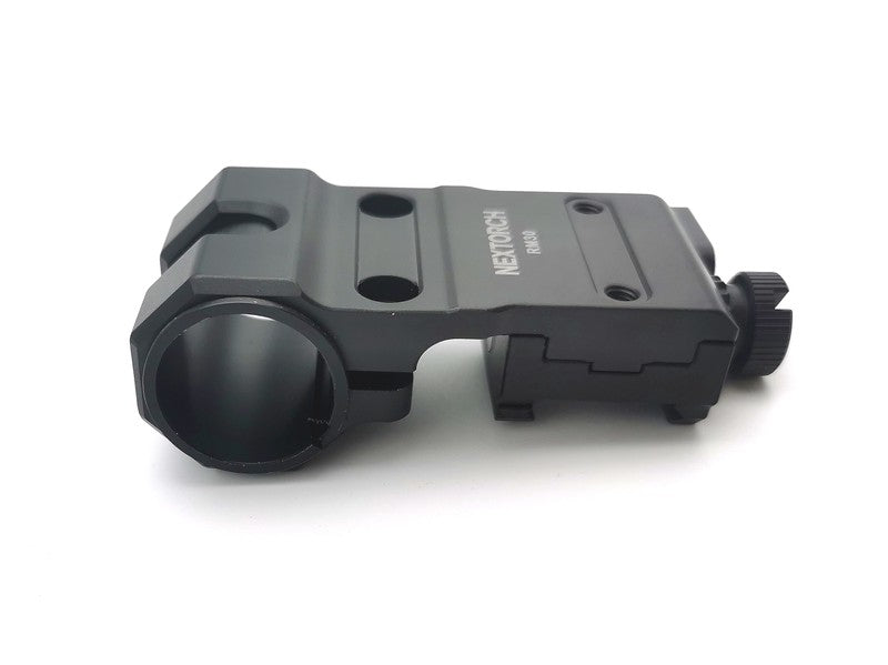 Schwarze NEXTORCH RM30 Picatinny-Halterung aus Metall mit runder Halterung für TA30 Serie und Klickverschluss.