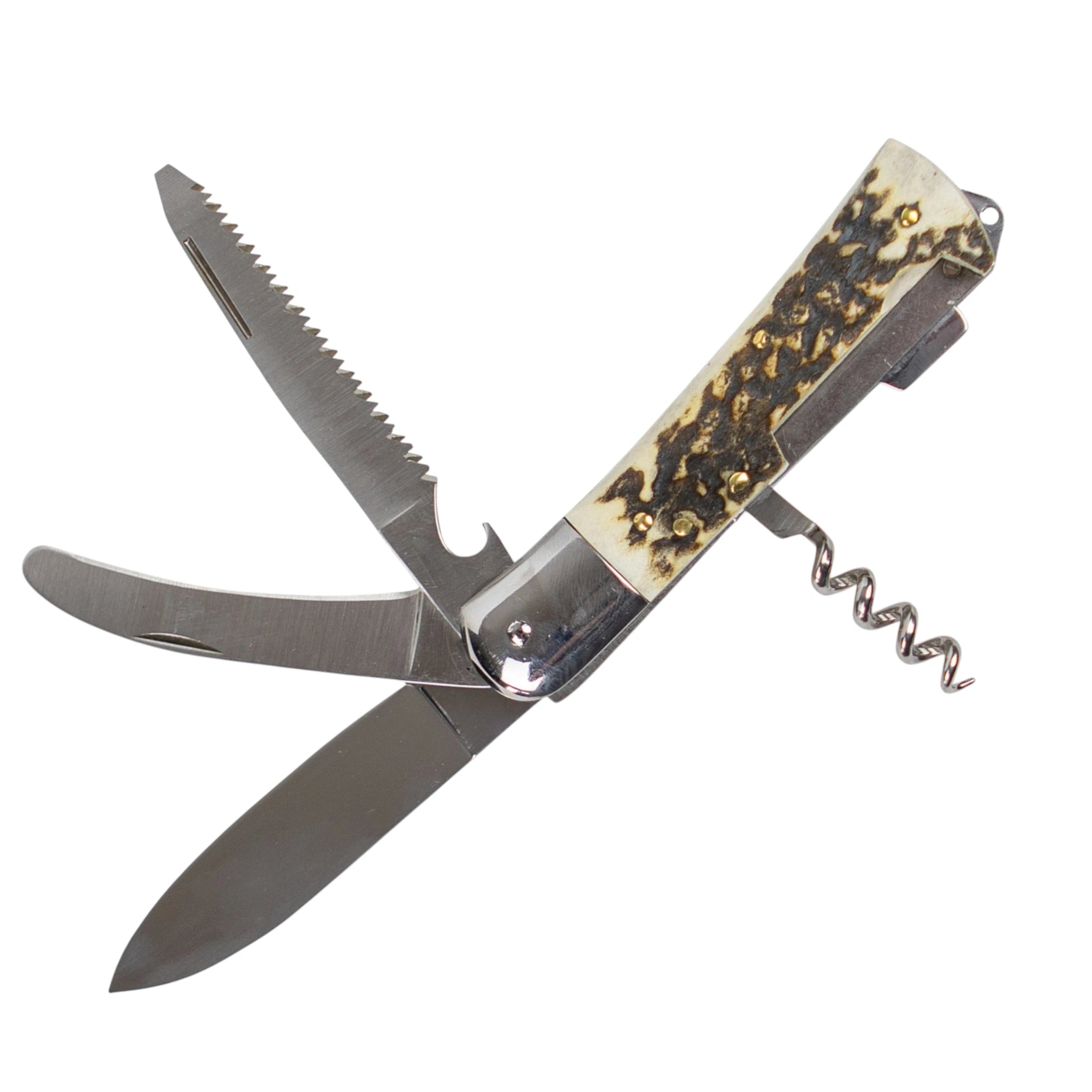 NordforestNordforest Hunting Taschenmesser Hirschhorn – Jagdmesser mit 6 Funktionen - Black Raptor