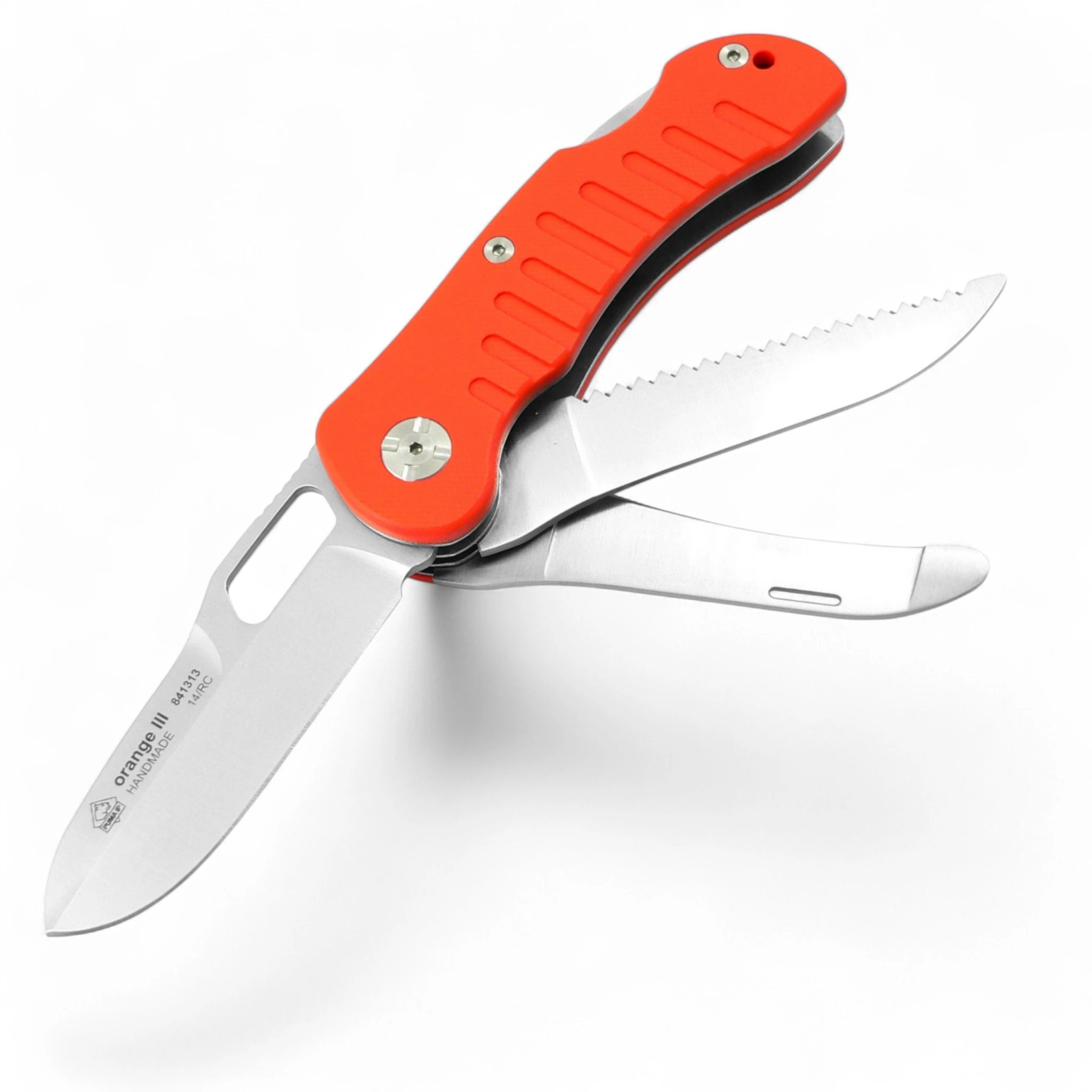 PumaPuma IP Orange III Jagdtaschenmesser – 3 Klingen Jagdtool - Black Raptor