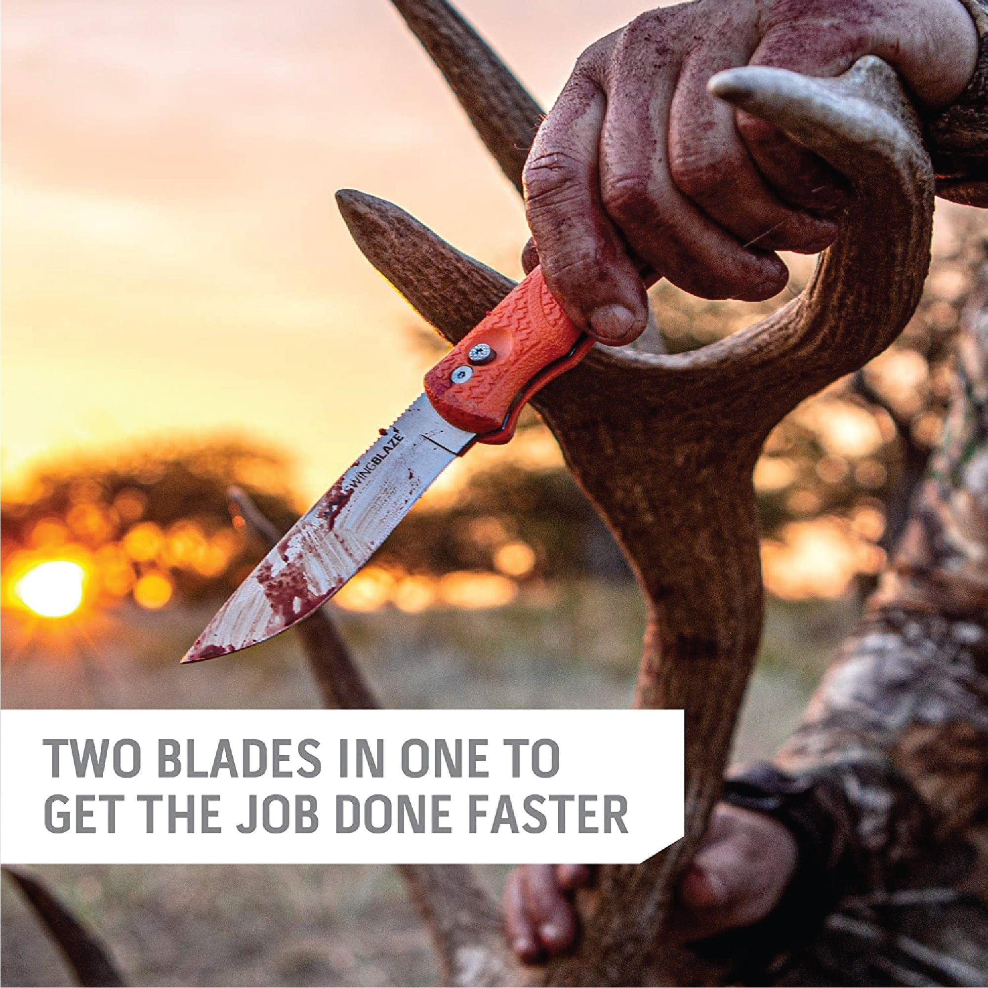 Outdoor Edge SwingBlade · zwei dauerhaft verbundene Jagdklingen in einem Griff