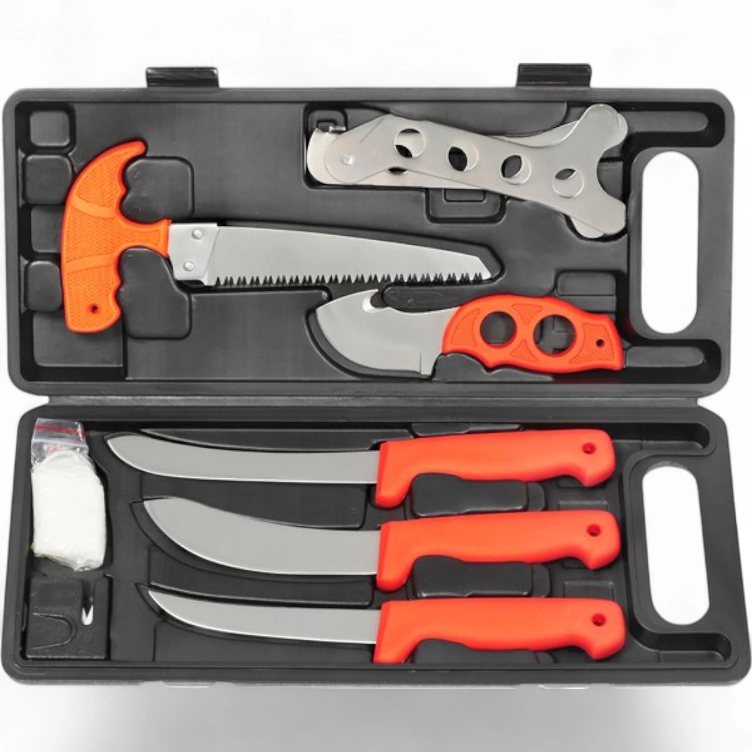 TreescoTreesco Zerwirkmesser - Set – 8 - teiliges Wildverarbeitungs - Set mit Säge & Spreizer - Black Raptor