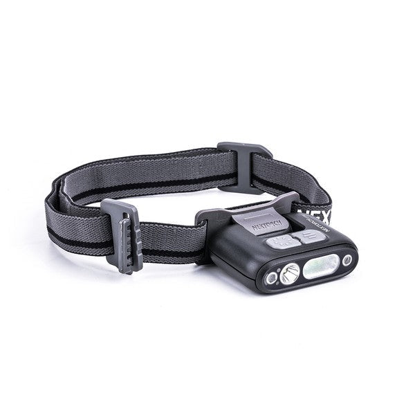 Schwarze NEXTORCH UT30 HL LED-Stirnlampe mit drei LED-Leuchten, verstellbarem schwarzen Kopfband und.