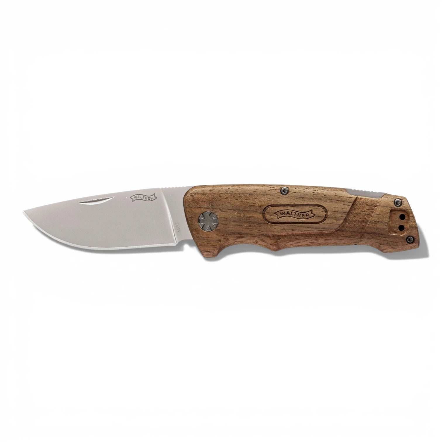 WaltherWalther BWK 2 Klappmesser – 440C Droppoint & Walnussholz - Black Raptor