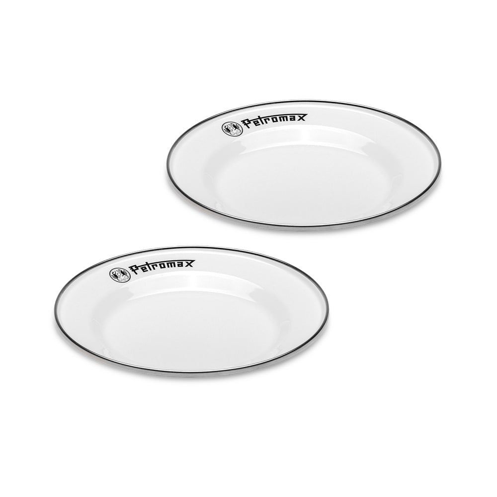 Emaille Teller weiss 2 Stueck (22,5 cm)