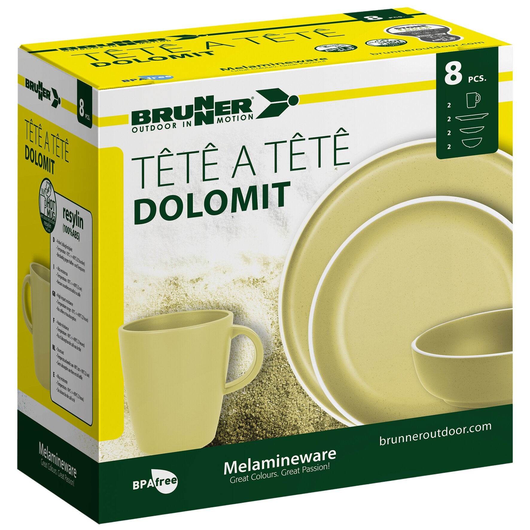 Geschirrset Tête-à-Tête Dolomit, grau