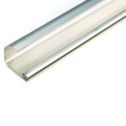 Vorzeltregenrinne ALU, 350 cm, silbernes U-förmiges Aluminiumprofil, zwei längliche Profile nebeneinander