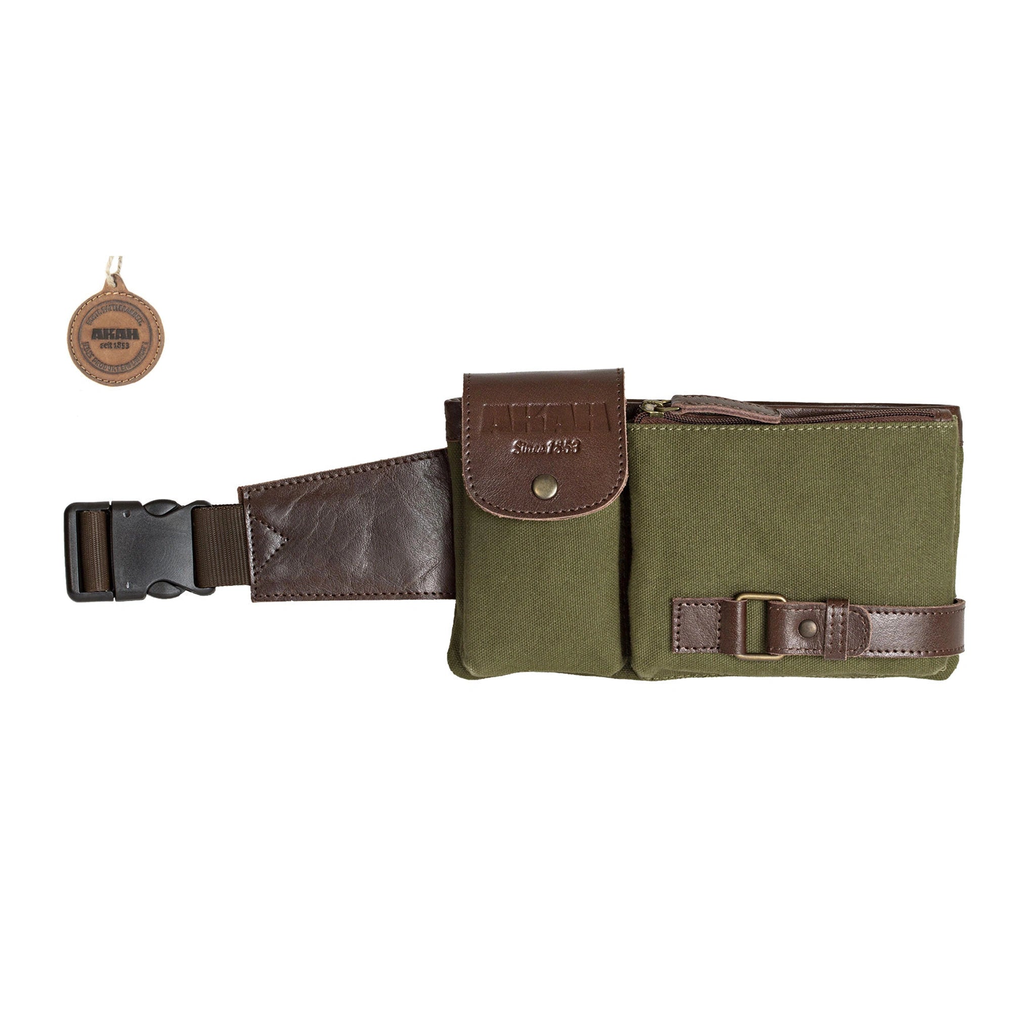 AKAH Bauchtasche in Grün und Braun