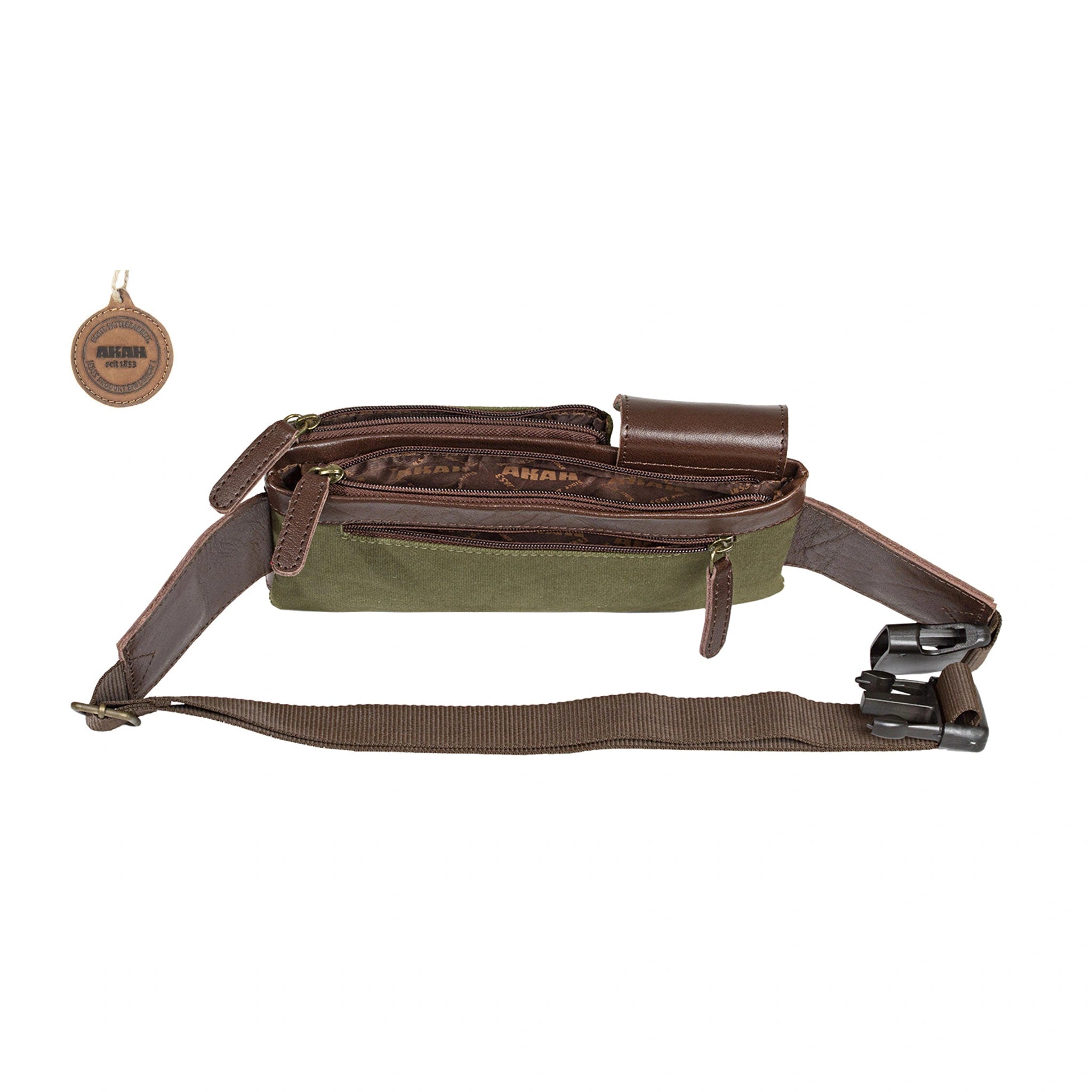 AKAH Bauchtasche in Grün und Braun