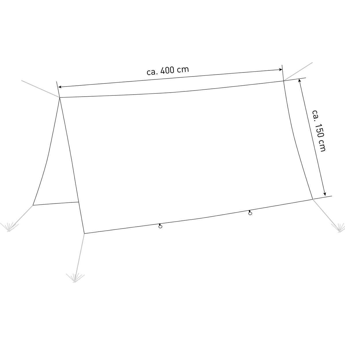 Amazonas Traveller Tarp XXL – Maßgrafik 400 × 300 cm