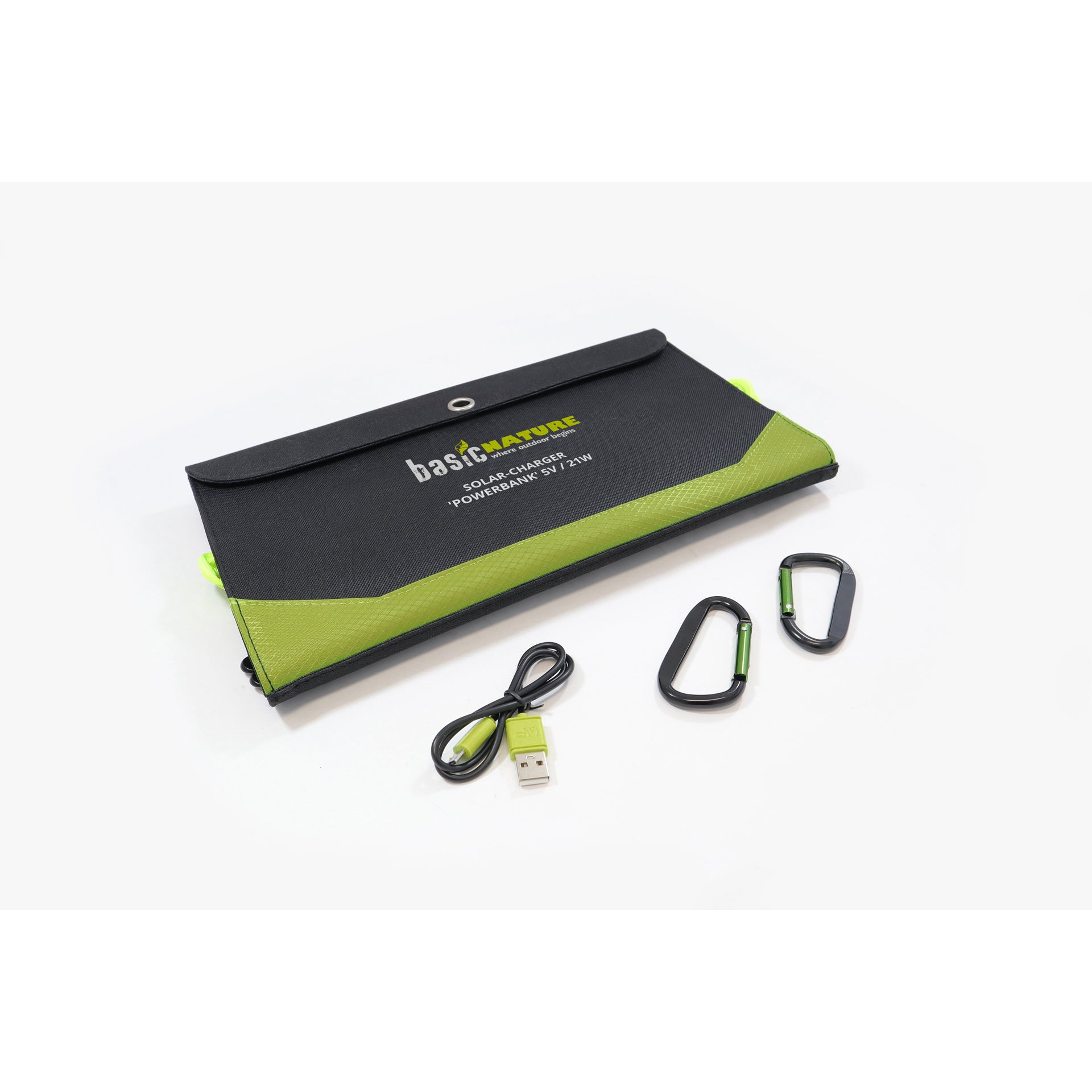 BasicNature Solar-Ladegerät – aufgeklappt