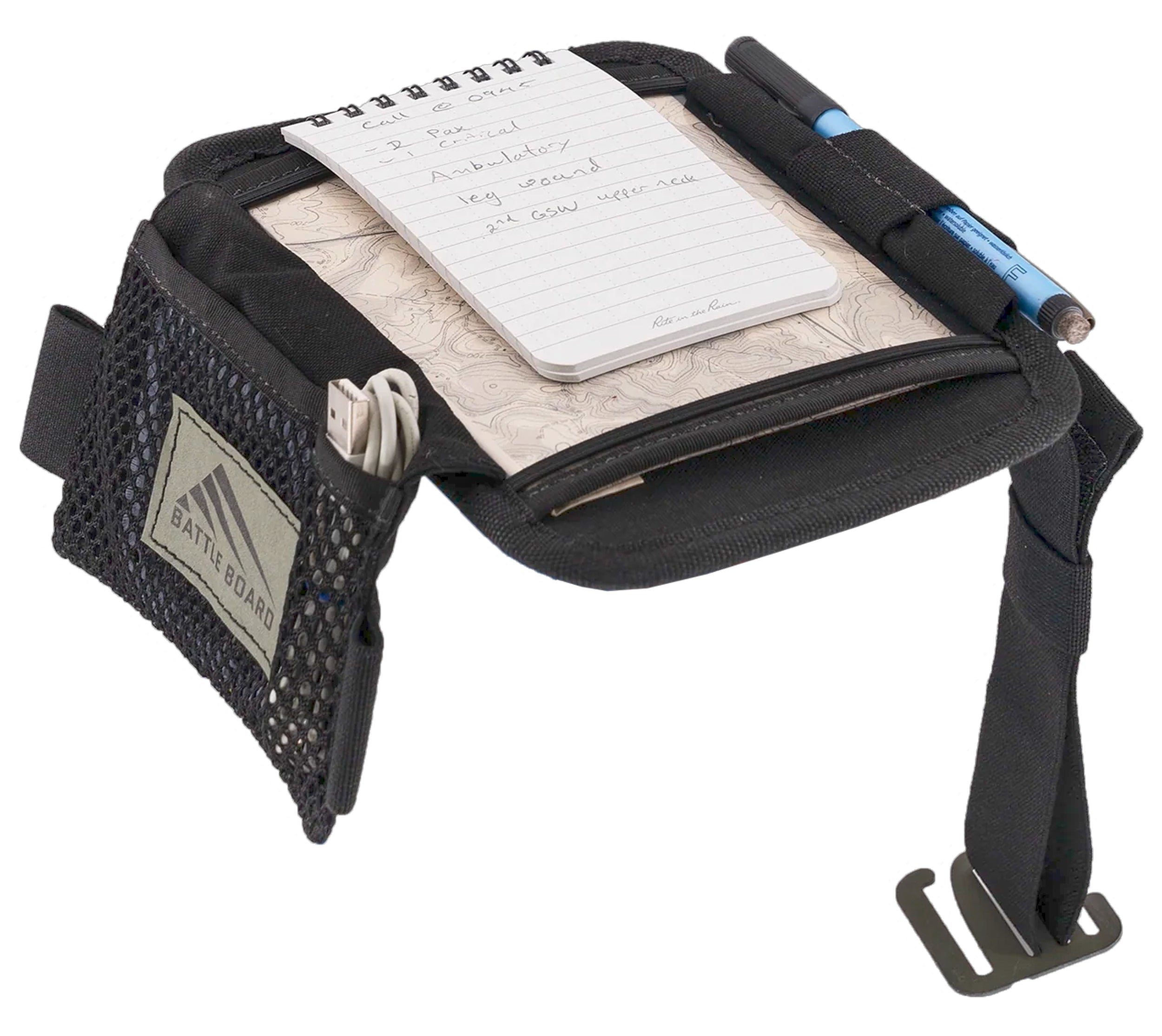 Battle Board Aviation Kneeboard Medium Tech Edition geöffnet mit Tabletaufnahme