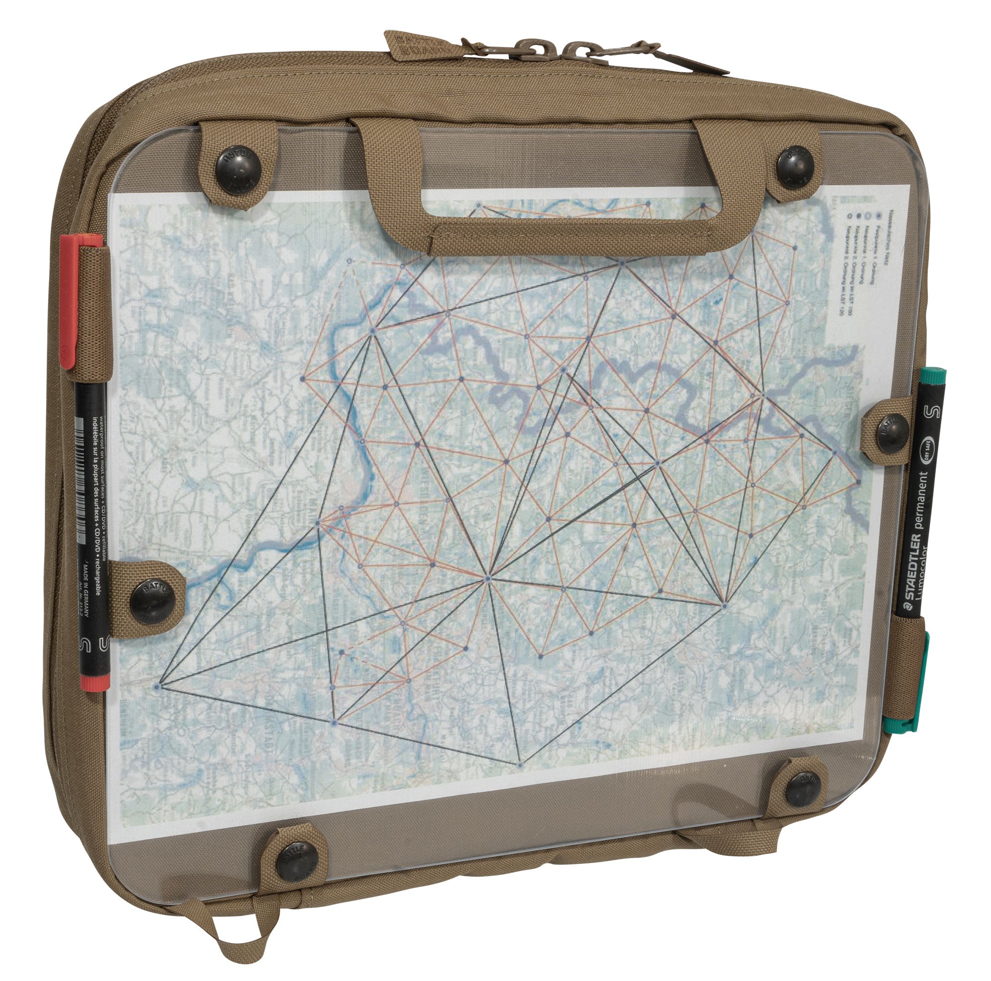 Battle Board Expedition 4.0 Medium Coyote Rückseite mit Lasercut-MOLLE und Klettfläche