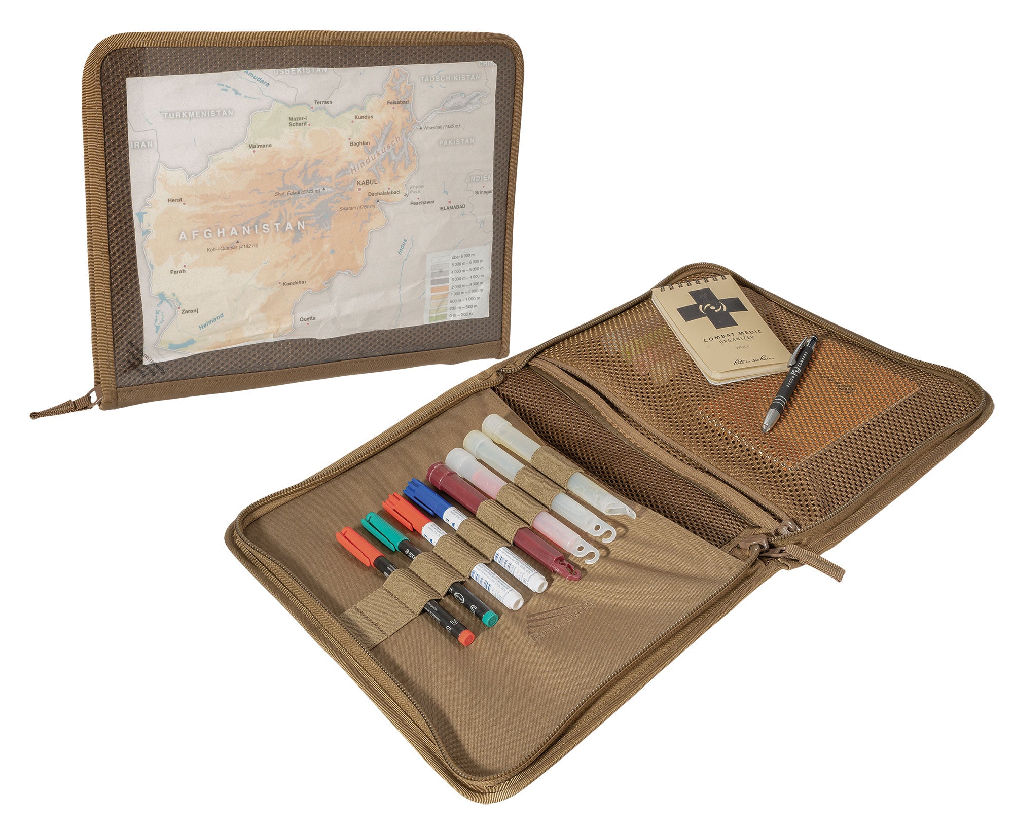 Battle Board Scout Notebook Large Coyote – geschlossene Vorderansicht