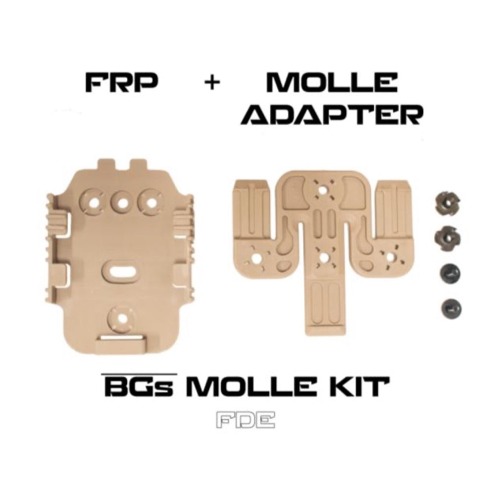 BGs MOLLE Adapter Kit in FDE mit FRP, MOLLE-Adapter und Montagematerial