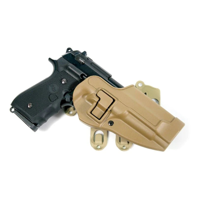 Blackhawk S.T.R.I.K.E. Plattform mit SERPA CQC für Beretta, Coyote Tan, Rechtshand; abgebildete Pistole nicht enthalten