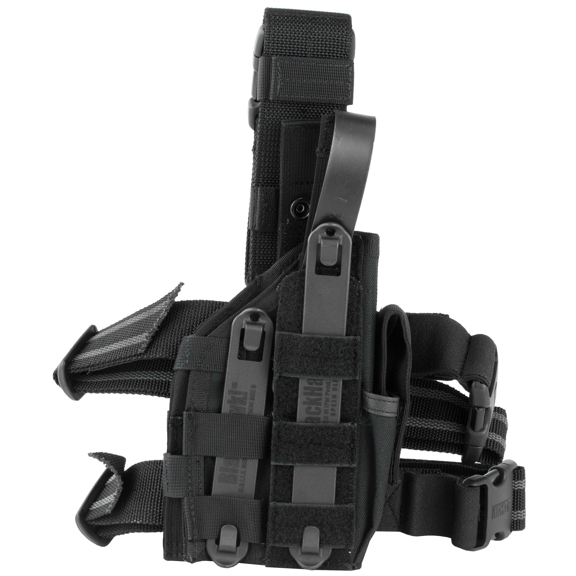 Blackhawk Omega VI Ultra Universal Modular Light Holster 40MLH1BK, Schwarz, mit Oberschenkelplattform