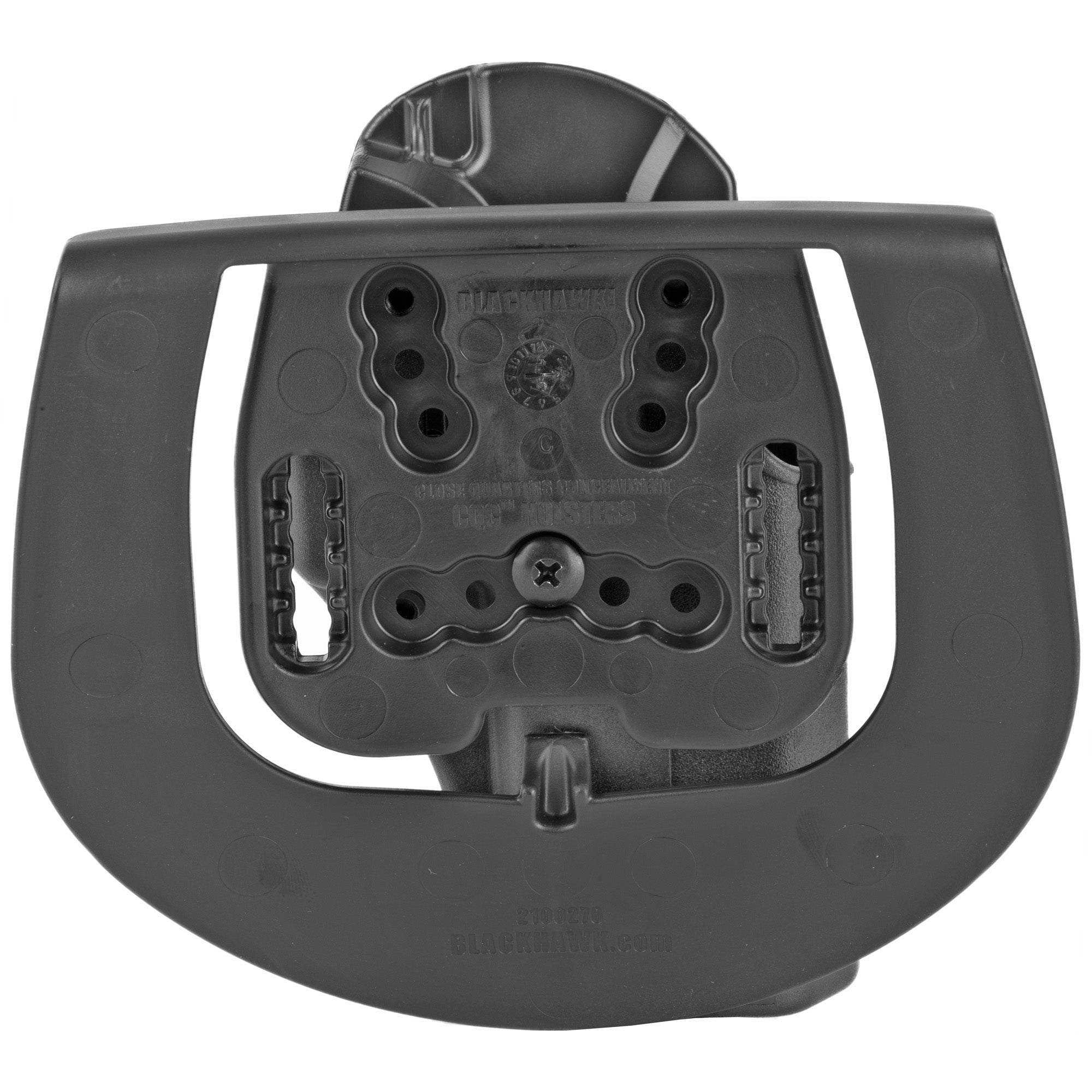 Blackhawk SERPA CQC Holster 410500BK-L für Glock 17/22/31, Schwarz, Linkshand – Rückansicht von Paddle und Aufnahme