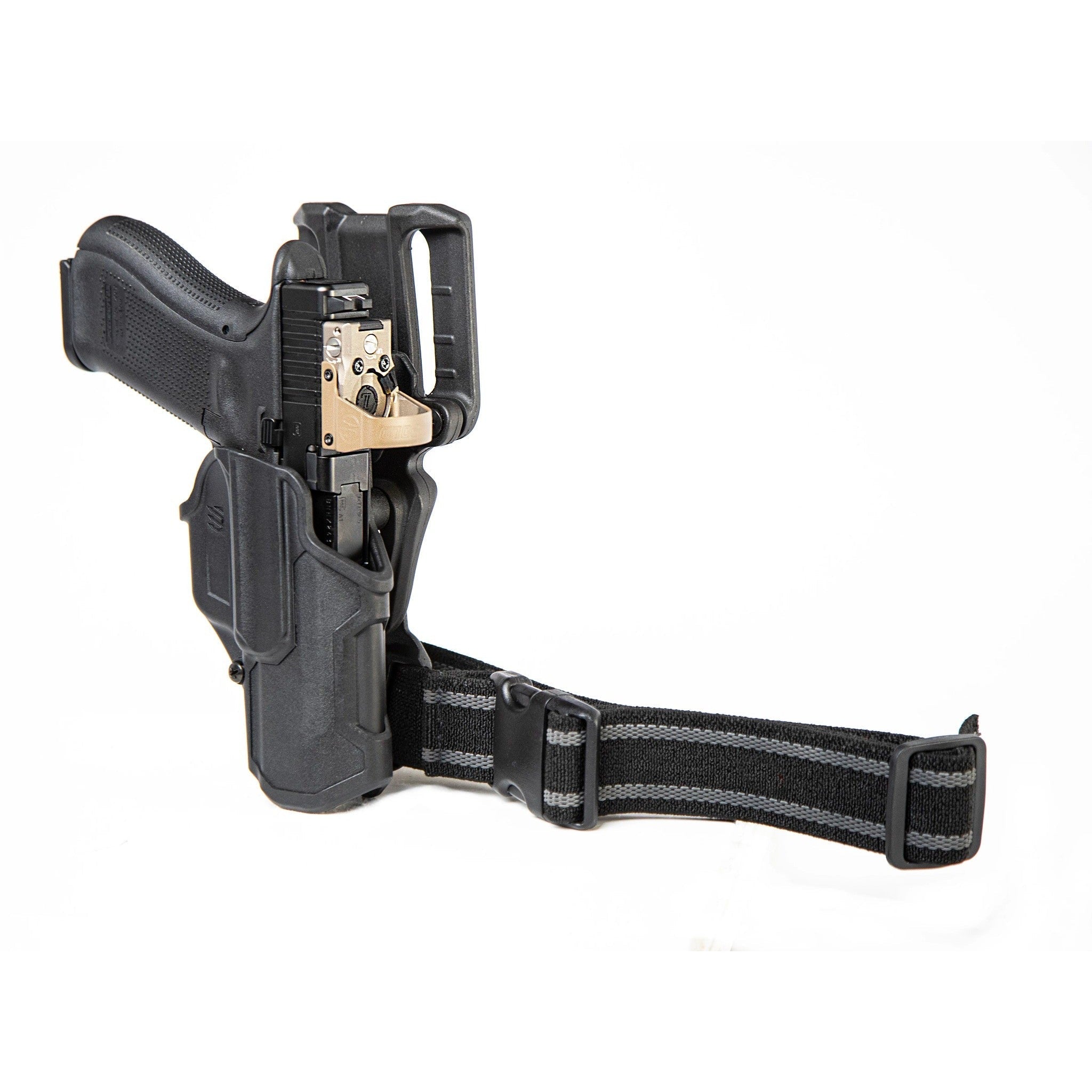 Blackhawk T-Series L2C Overt Holsterset 411700BKR für Glock 17/22/31/47, Schwarz, Rechtshand