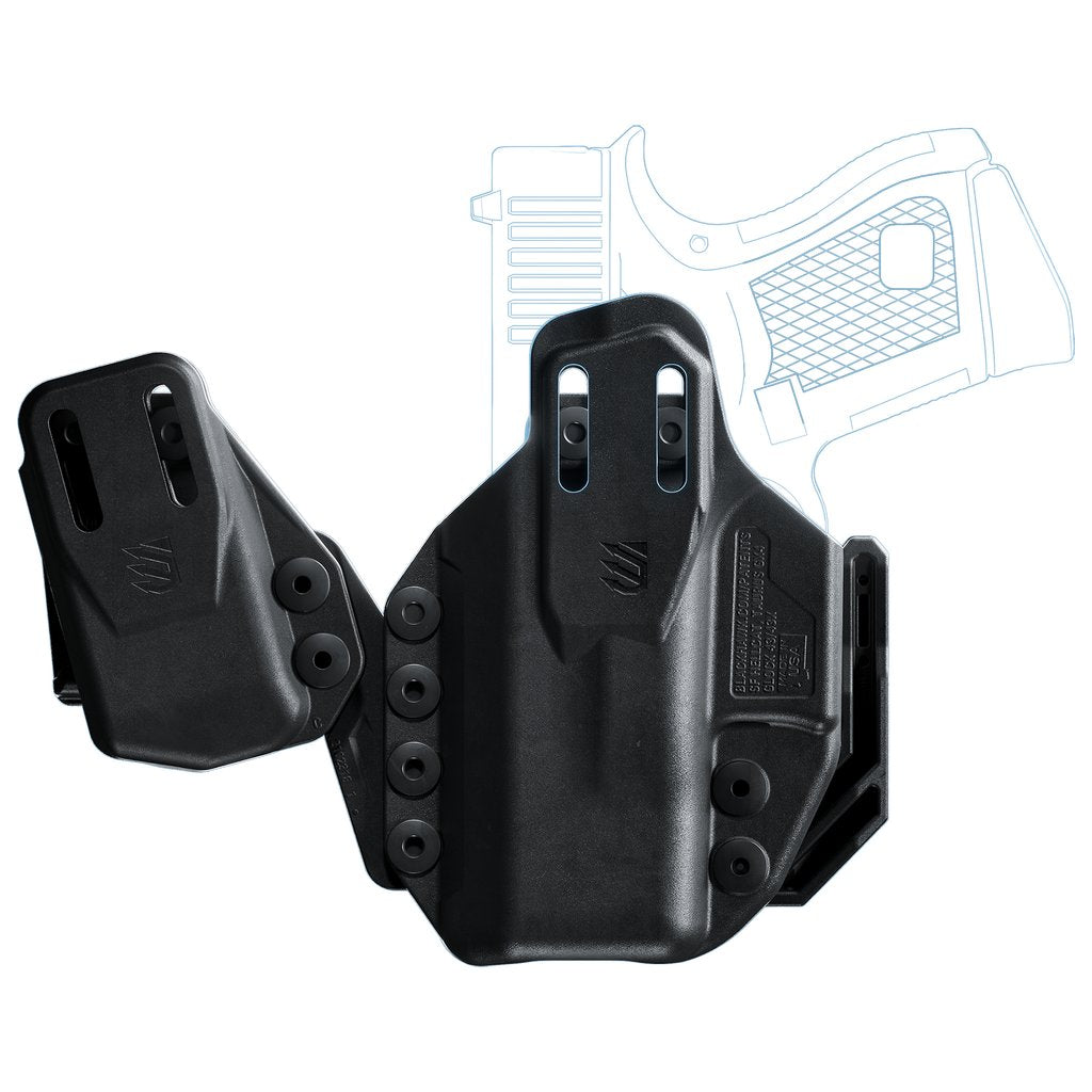 Blackhawk Stache IWB Premium Kit, aktuelle Herstellerabbildung mit G43/43X-Kennzeichnung, Claw und Magazinhalter; Pistole nicht enthalten