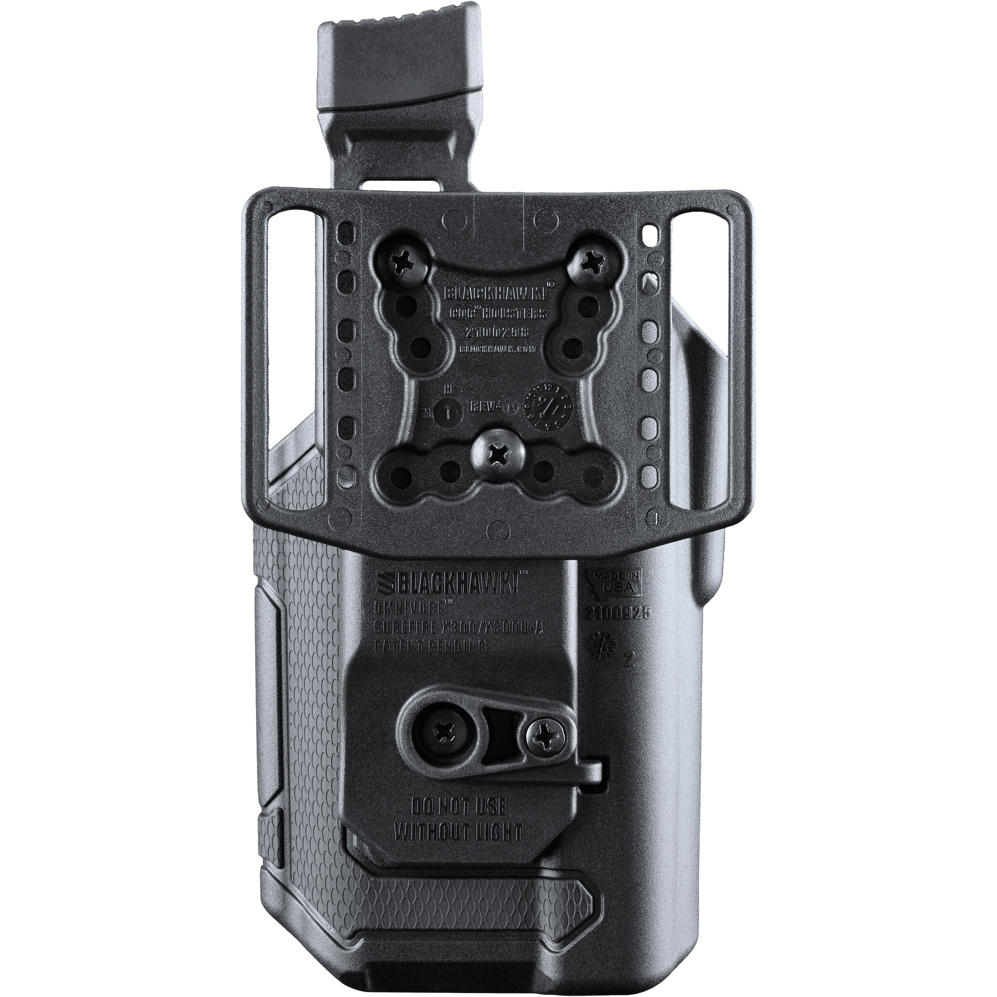 Blackhawk Omnivore Holster 419001BBL – SureFire X300, Schwarz, Linkshand; offizielles Herstellerfoto