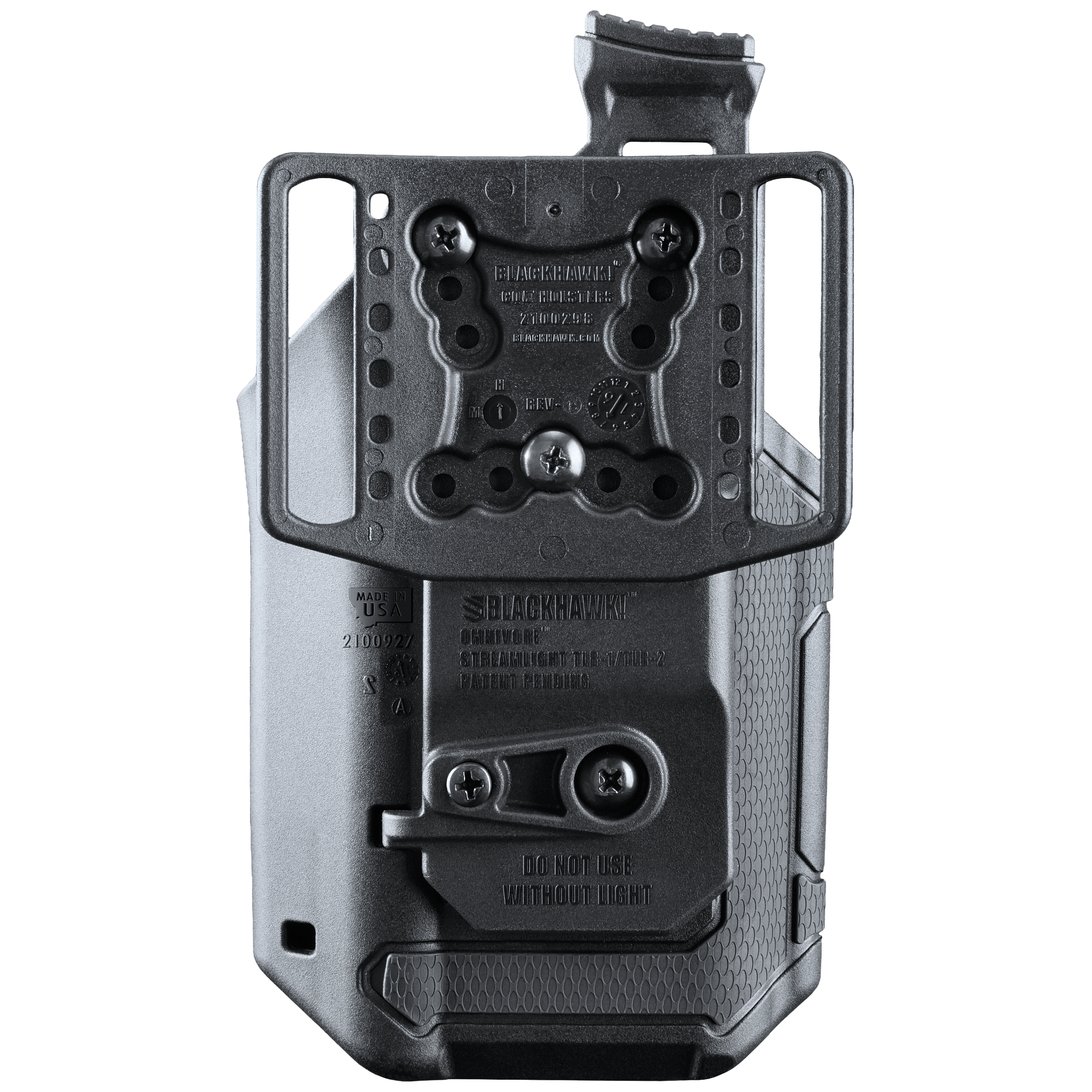 Blackhawk Omnivore Holster 419002BBR – Streamlight TLR-1/2, Schwarz, Rechtshand; offizielles Herstellerfoto