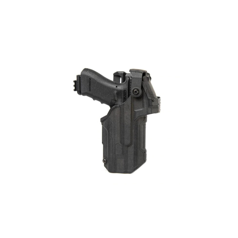 Blackhawk T-Series L3D Duty-Holster 45ND00BKR für Glock mit Waffenleuchte, schwarz, Rechtshand