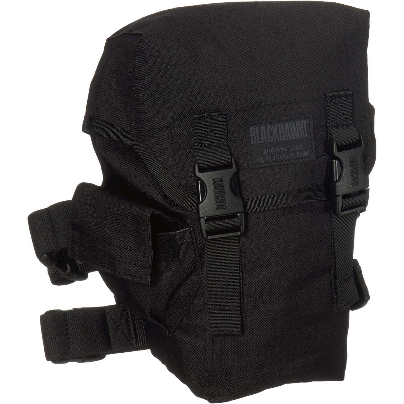 Blackhawk Omega Elite Gasmaskenbeutel 56GM00BK, Schwarz, mit zwei Beinriemen