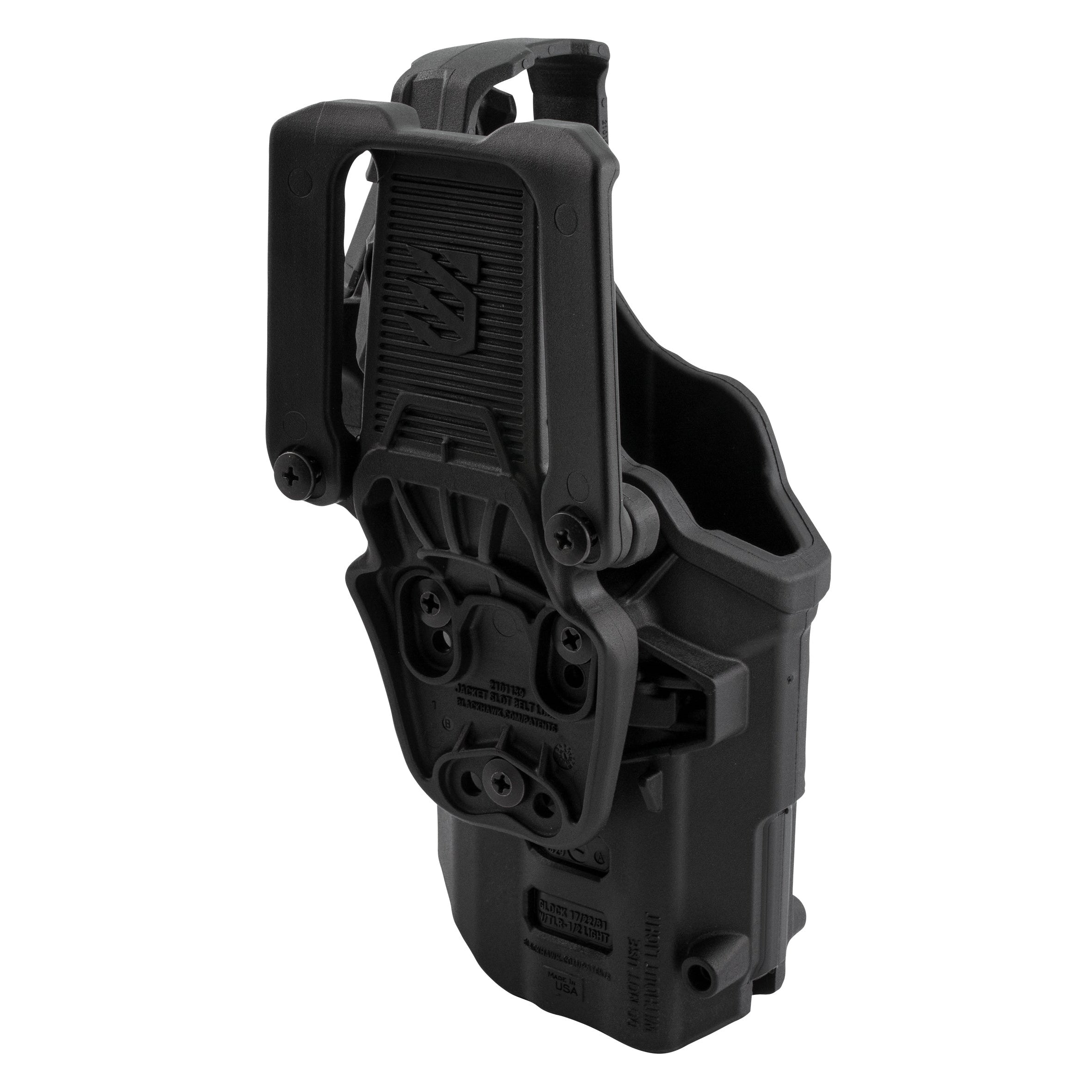 BLACKHAWK T-Series L3D RDS Light-Bearing Duty Holster Glock, rechts – Rückseite und Gürtelaufnahme