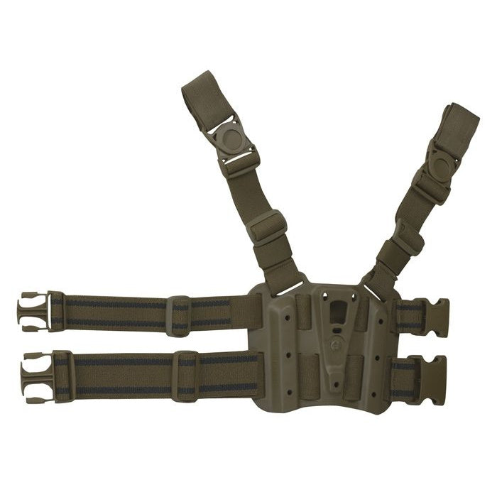 BLACKHAWK CQC Tactical Holster Platform 432000PCT in Coyote Tan mit Y-Aufhängung und zwei Beingurten