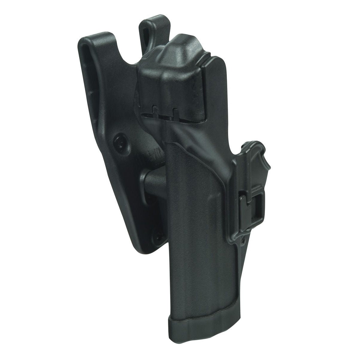 BLACKHAWK SERPA Level 3 Duty Holster für Glock, Linkshand – Rückansicht und Gürtelaufnahme