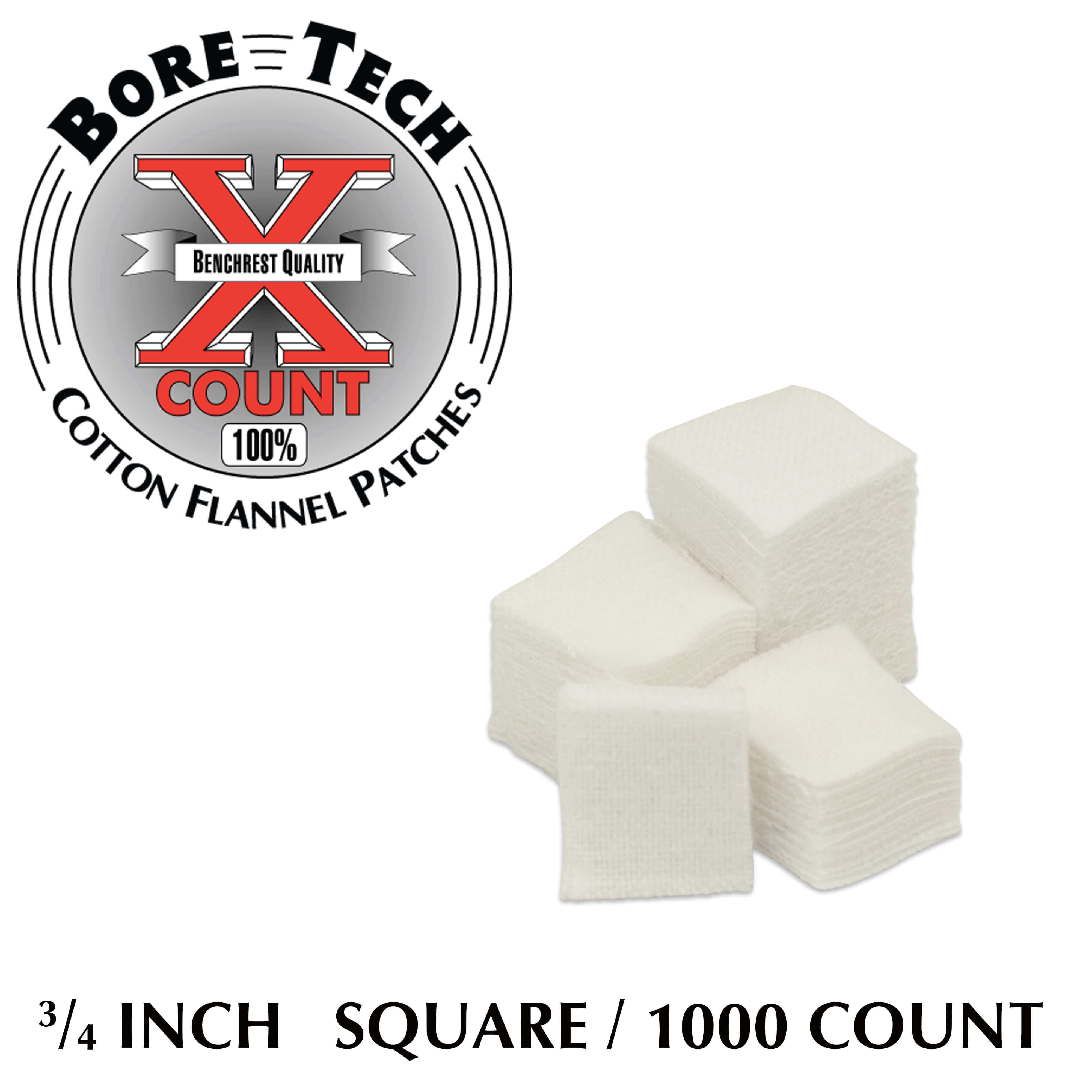 Bore Tech X-Count Patch 3/4 Zoll quadratisch, 1000 Stück