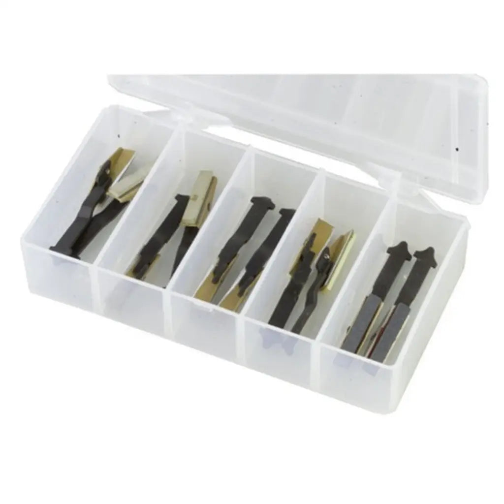 BROWNELLS Professional Series Honstein-Komplettset in geöffneter Kunststoff-Sortierbox