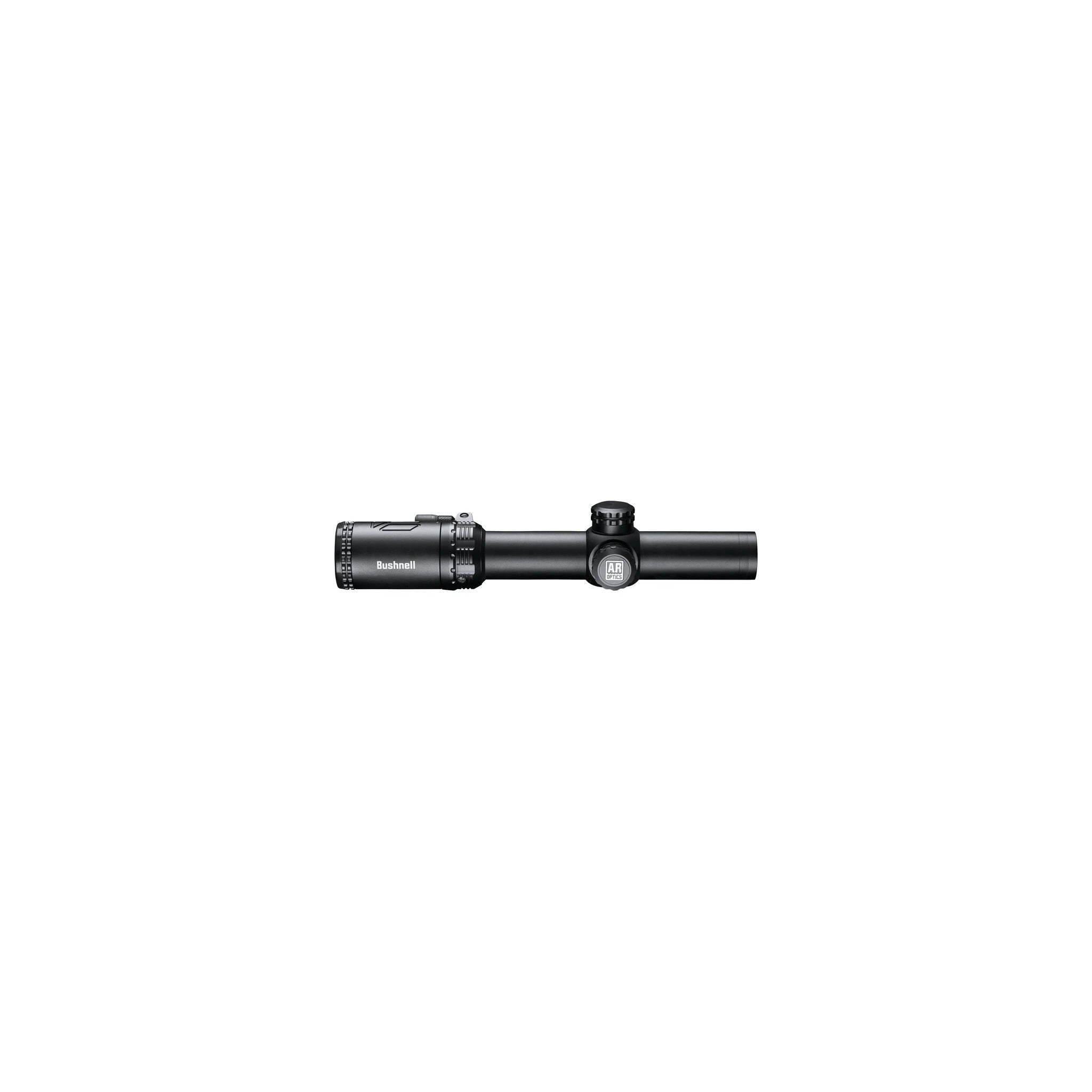 Bushnell AR Optics 1–8×24 in Seitenansicht mit AR-Optics-Logo und abgedeckten Verstelltürmen