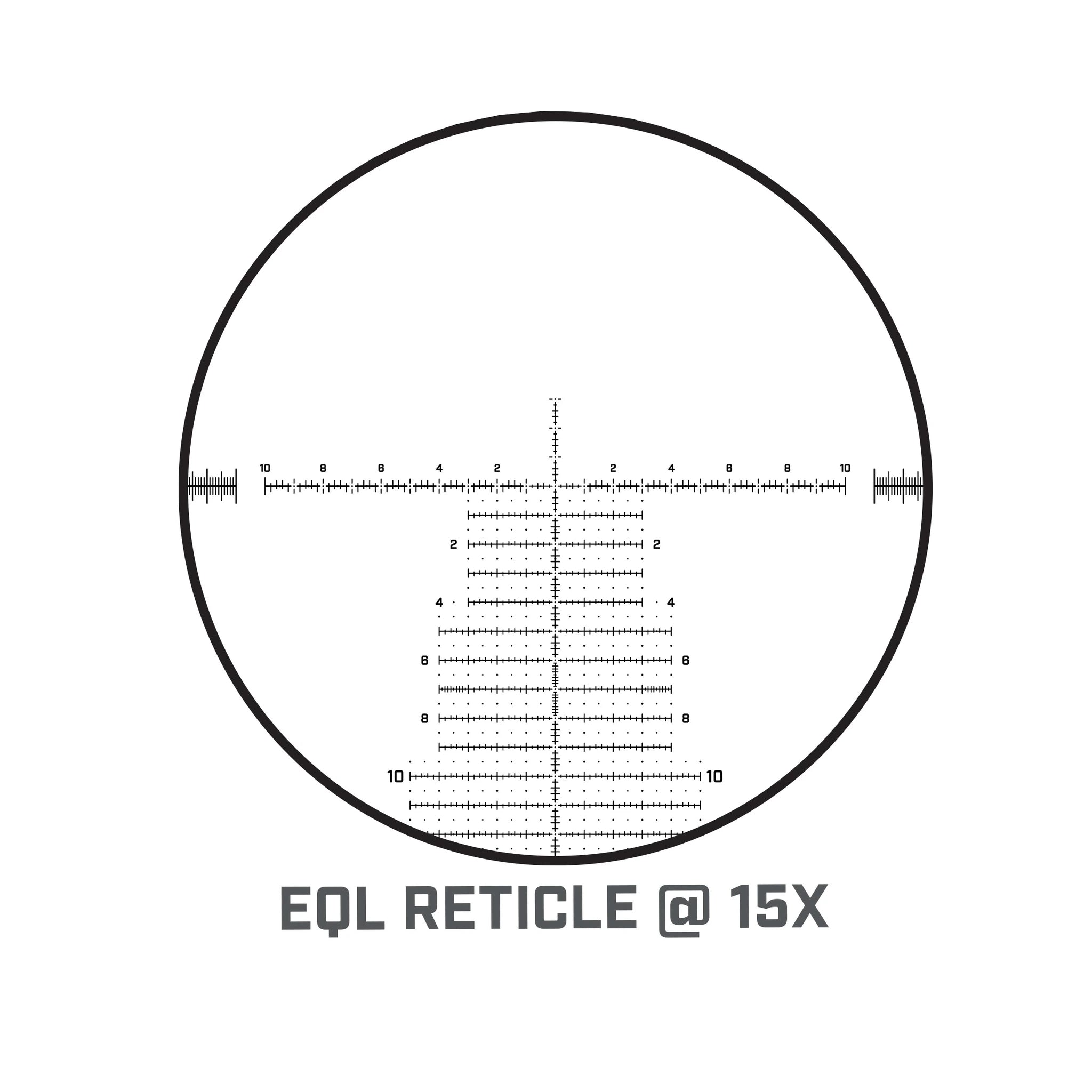 Bushnell Elite Tactical DMR3 3,5–21×50 EQL – EQL-Absehen bei 15-facher Vergrößerung
