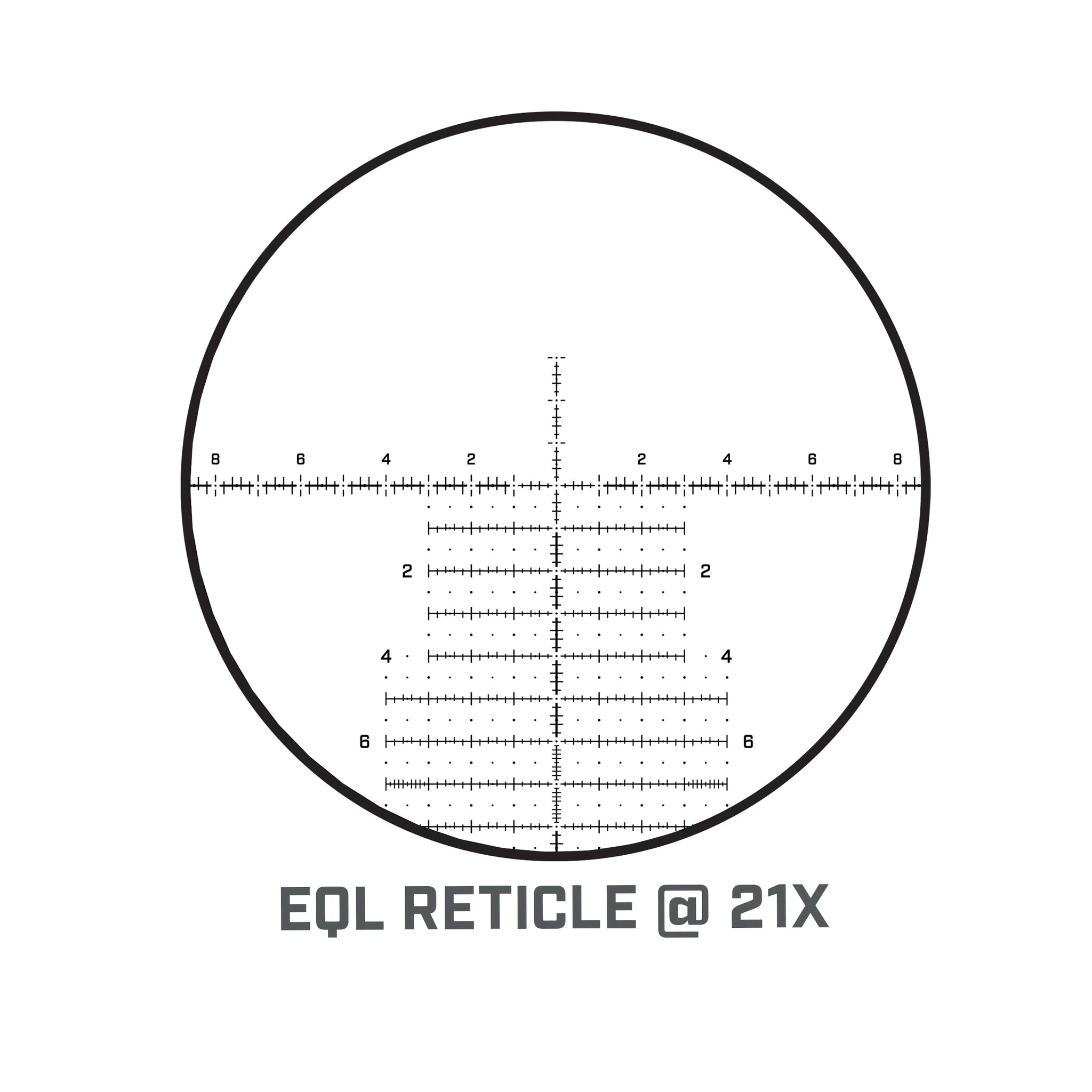 Bushnell Elite Tactical DMR3 3,5–21×50 EQL – EQL-Absehen bei 21-facher Vergrößerung