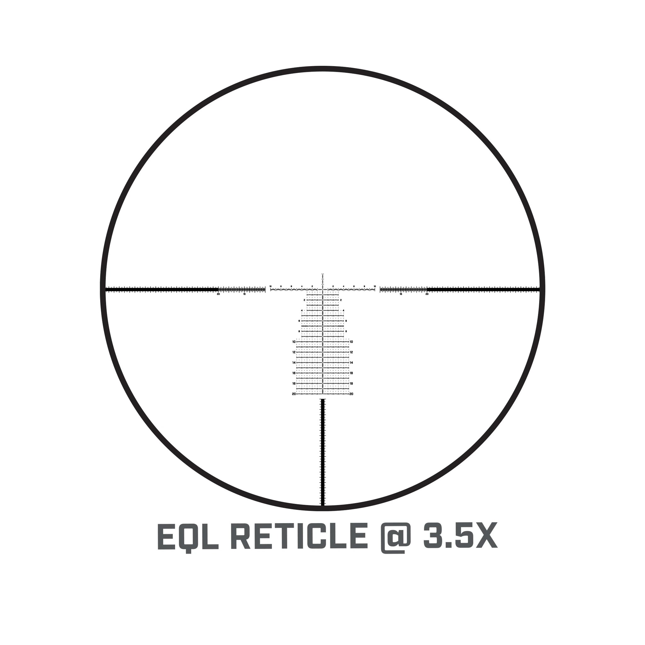 Bushnell Elite Tactical DMR3 3,5–21×50 EQL – EQL-Absehen bei 3,5-facher Vergrößerung