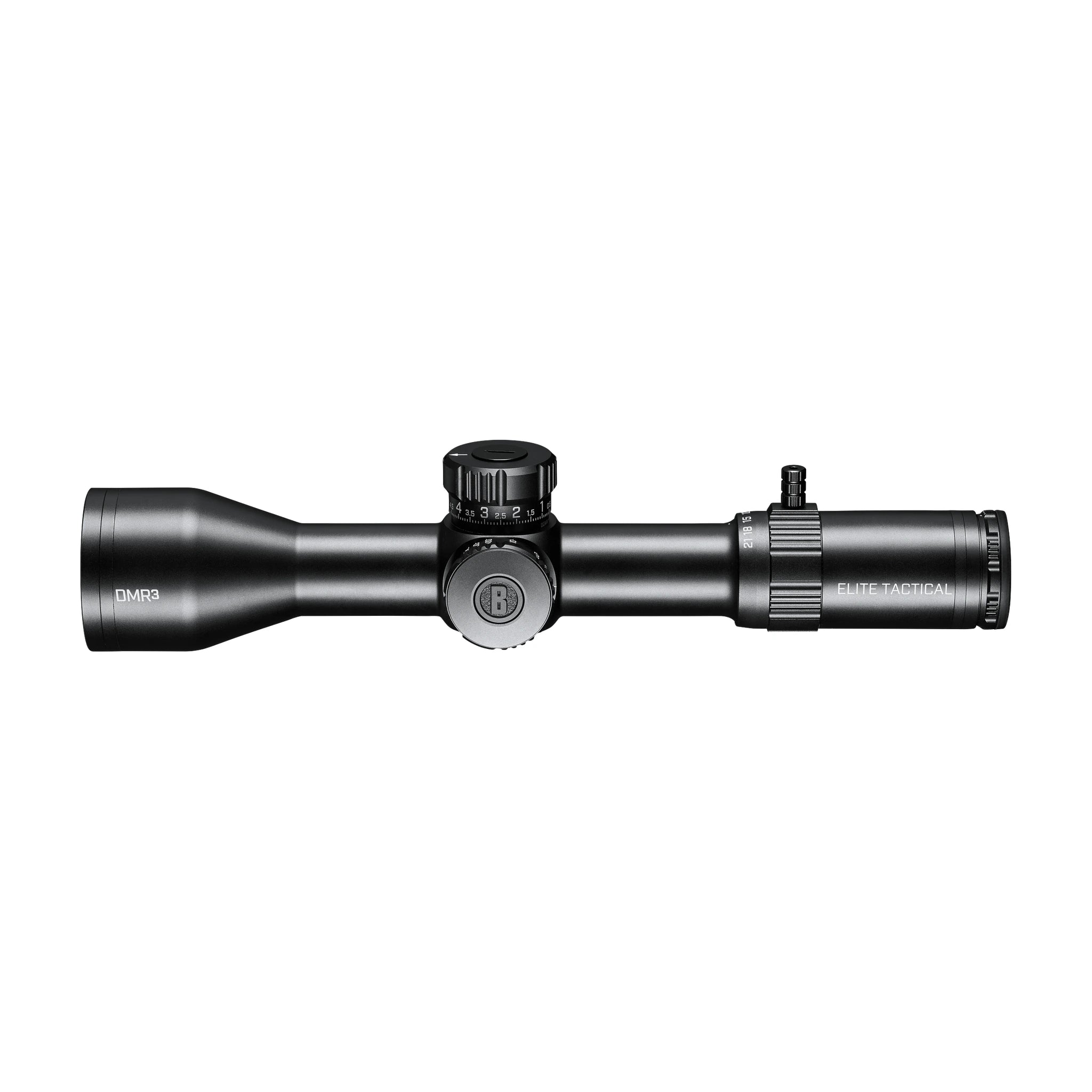 Bushnell Elite Tactical DMR3 3,5–21×50 EQL – Vollständige Seitenansicht von links