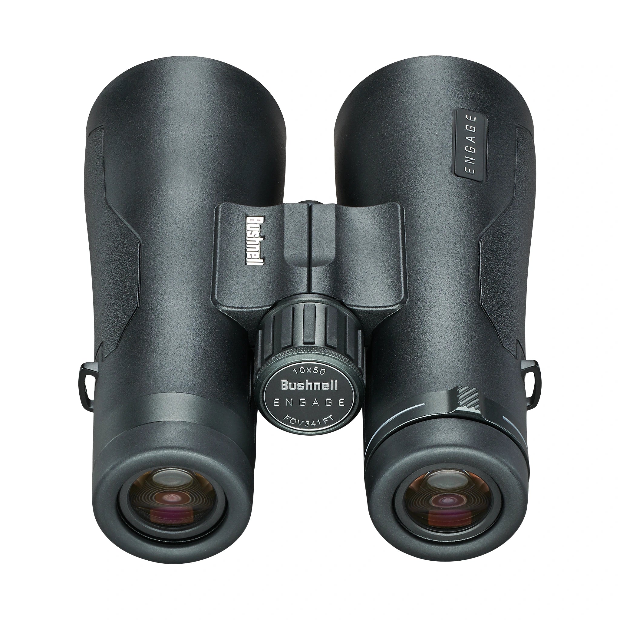 Bushnell Engage EDX 10×50 mit Okularen, Mitteltrieb und sichtbarer Modellkennzeichnung