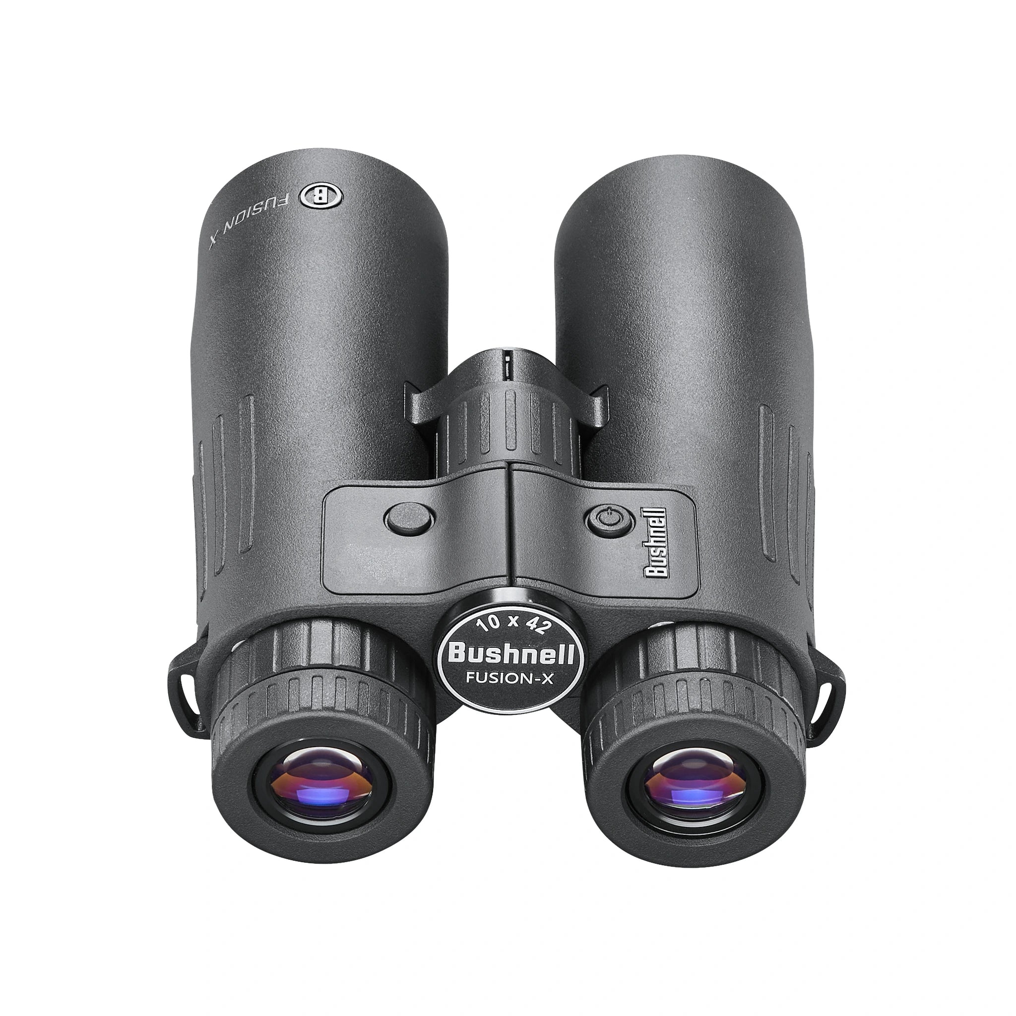 Bushnell Fusion X 10×42 von oben mit Blick auf Okulare und Bedientasten