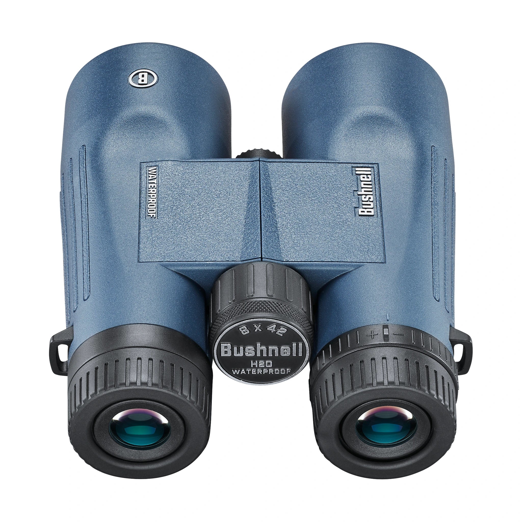 Bushnell H2O 8×42 in blauer Ausführung mit sichtbaren Okularen