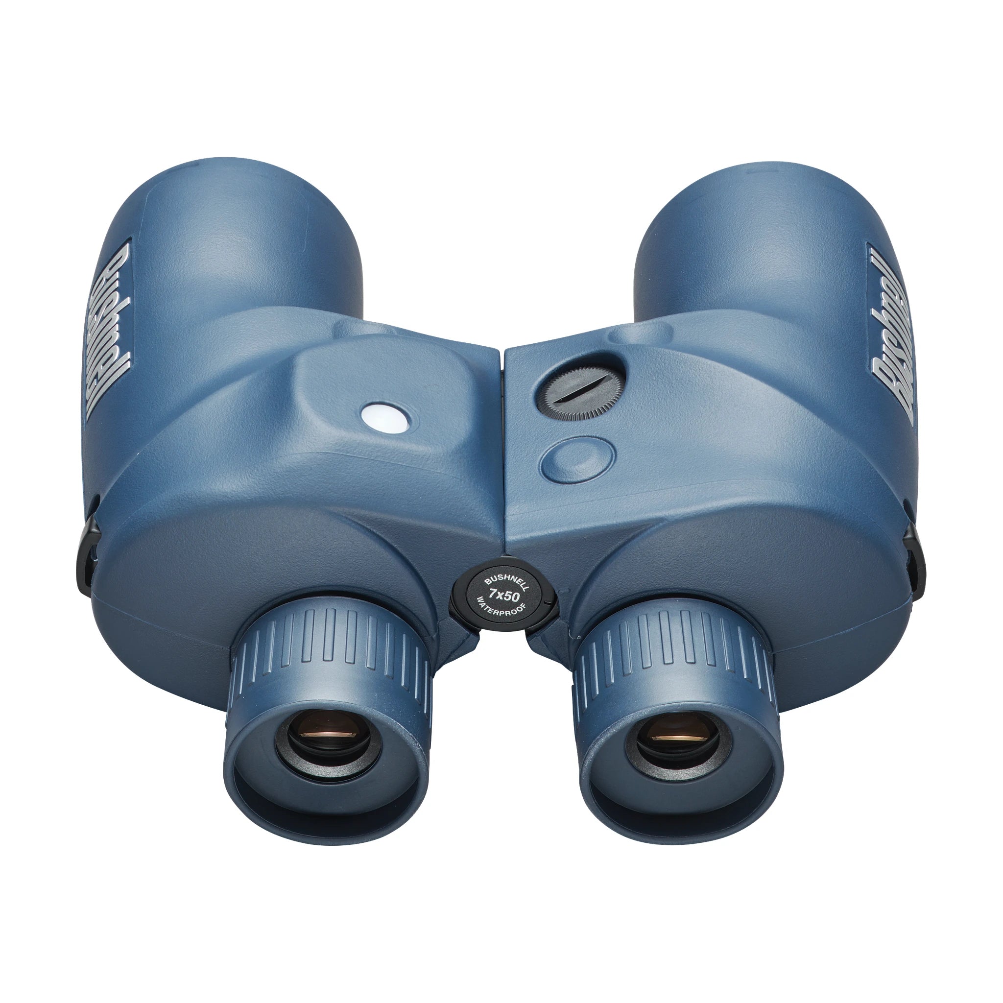 Bushnell Marine 7×50 mit einzeln einstellbaren Okularen und Bedienelementen auf der Oberseite